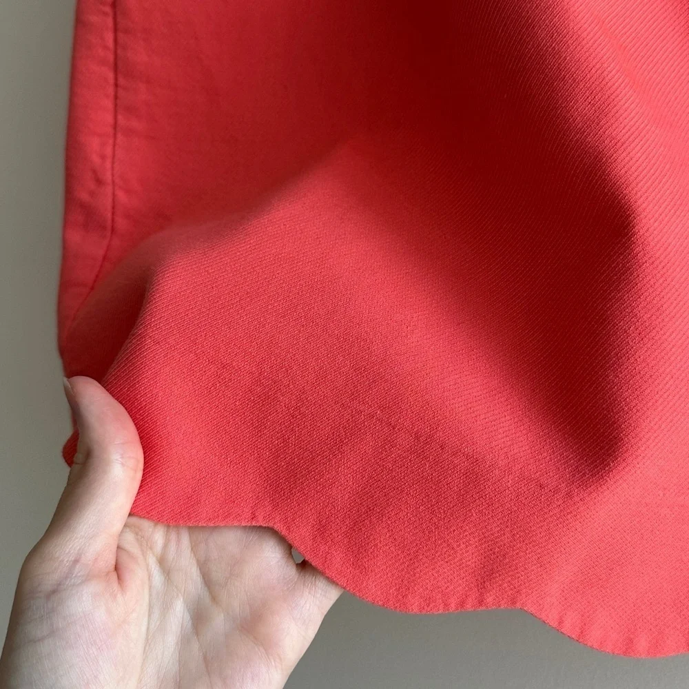 J. By J. Crew Coral Salmon Solid Pencil Skirt with Scalloped Hem, Size 4